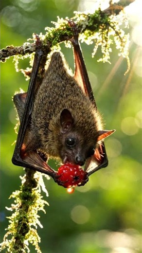 Baby Bat Eats Berry | Cutest Bat Moment Ever!