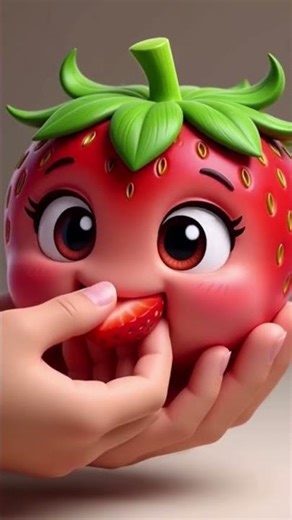 Cute Strawberry Cartoon Eating Strawberry 🍓😂 Adorable3dAnimationShort#fruit#animationworld#kidscreen