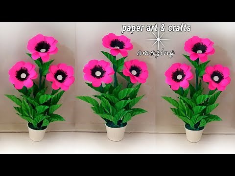 how to make artificial flowers at home with paper / diy home decoration paper flower
