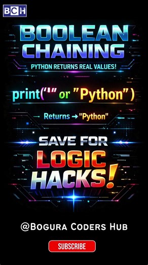 Python’s OR Isn’t Boolean 😲 | Hidden Logic Trick | Stop Using OR Wrong in Python ⚡ Boolean Chaining