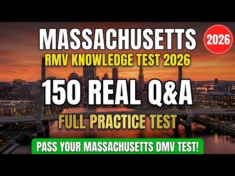 2026 Massachusetts DMV Knowledge Test | Full Practice Test — 150 Real Q&A