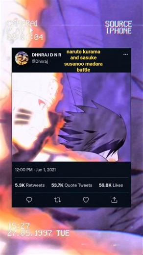 naruto kurama and sasuke susanoo madara battle #anime