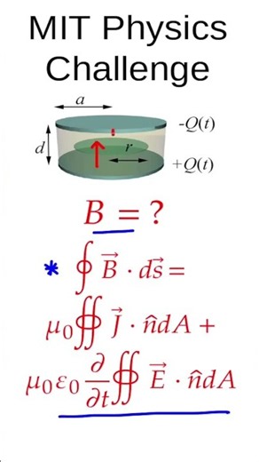 MIT Physics Problem: Ampere-Maxwell Law & Discharging Capacitor ⚡ #Shorts
