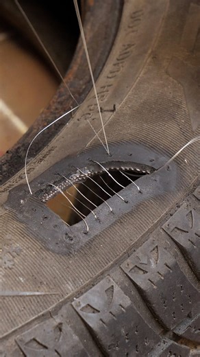 1.1M views · 796 reactions | Tire Stitching Using Metal Wire?! | Bored Panda Art | Facebook