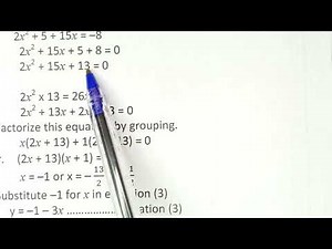 How to Solve Simultaneous Linear and Quadratic Equations.