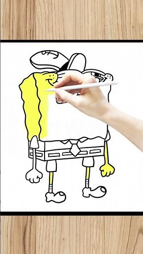 Dibujo Fácil de Bob Esponja 🖍️ ¡Aprende a Dibujar Paso a Paso! | Burrikiki Shorts