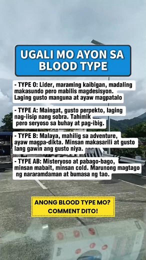 10K views · 19 reactions | Totoo kaya ang blood type personality? 樂 Check mo na kung accurate! Comment down below!  #BloodTypePersonality #UgaliBaseSaDugo #follower #nonfollowers | Chelle Bautista | Facebook