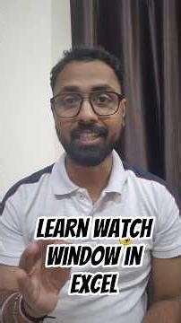 How to use watch window feature in excel