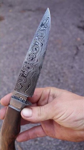 Hunter knife with Damascus steel guard #handmadeknives #cutlery