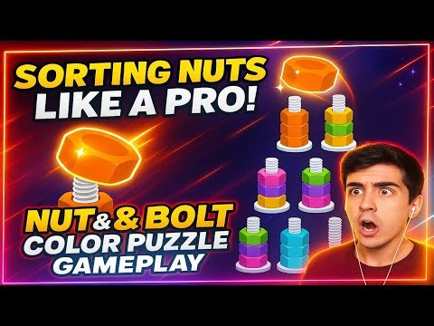 Nut Sort Color Gameplay | Nuts & Bolts Puzzle Mobile Game