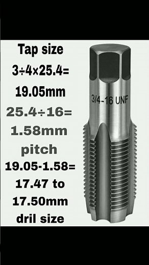 How to define tap and drill size #mechanic #physics #tech #youtubeshorts #trending #automobile
