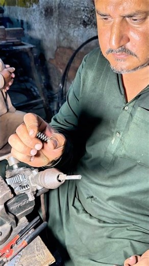 Tiny Spring Making Process 🔩 Skilled Worker Using Hand Machine #shorts