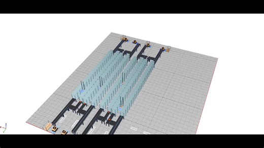 Plant simulation立体库 双侧出入库emplant仿真优化 三维模型