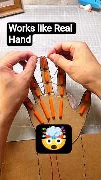 Creative Knitting Craft: Working Paper Hand With Yarn #knitting #papercraft #shorts