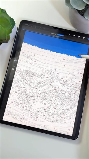 Coloring by numbers in Procreate on iPad #procreate #coloring #colorbynumber #paintbynumber #ipad