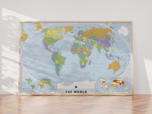 World Map Poster With Countries. Detailed PRINTABLE Political Map of the World. for School Projects, Classroom Decoration, Home Education. - Etsy Australia