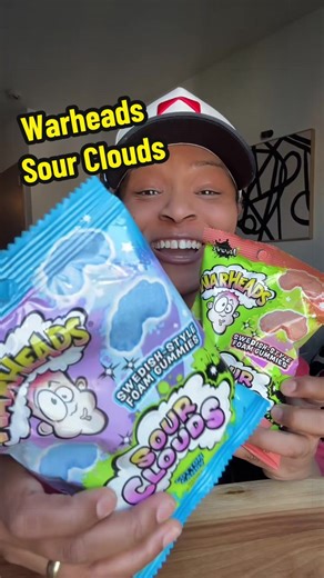 NEW! Warheads Sour Clouds - Swedish Style Foam Gummy Candy’ Peach & Cotton Candy @Warheads Found at Five Below @Five Below