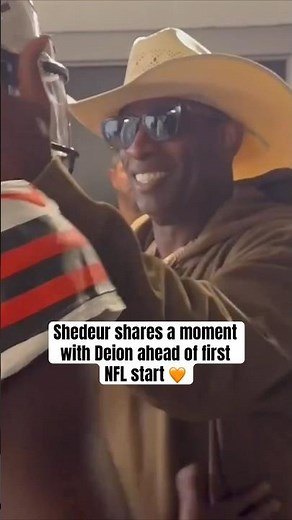 Shedeur hugs Deion before first NFL start 🥹