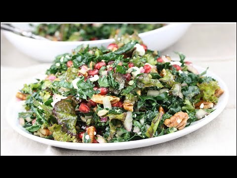 KALE SALAD RECIPE | with pomegranates + pecans