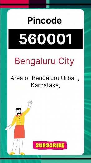 Bengaluru PIN Code 560001 - Bangalore Post Code 56001 #pincode #shorts