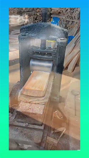 Flattening and shaping wood using a roller press machine for precise thickness #woodworking