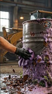 Satisfying Rust Removal on Industrial Oil Drum 🔥 From Rust to Shine #shorts #rustremoval #satisfying