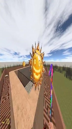 Sprunki Mr Sun Robot in labyrinth Nextbot Gmod