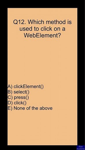 Selenium Interview MCQ Question [#12] | QA Automation Testing | Selenium WebDriver