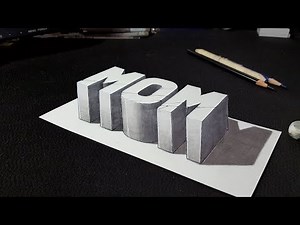 How to Draw Mom Word - Easy Pencil Drawing for beginners.