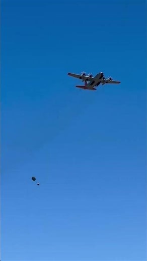 LC-130 Hercules Practice Drops at Schenectady Airport | Military Cargo Plane Airdrop Training LC130