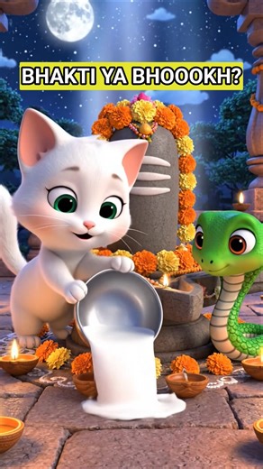 Cat vs Snake on Mahashivratri 😳🐍 #shorts #mahadev #shiv #bhole #tinytails