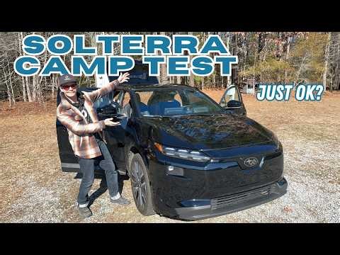 I Went Camping In A 2026 Subaru Solterra EV! Battery Drain & Sleeping Test