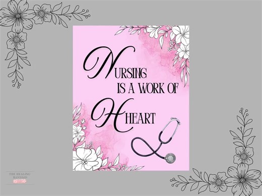 Nursing is A Work of Heart, Nurse Gift, Student Nurse, Nurse Quote, Digital Download, Printable (PDF Files) - Etsy