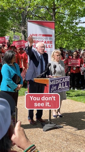 9.8K views · 1K reactions | Health care as a human right isn't a radical idea—what's radical is denying care for profit. Nurses stand with Sen. Bernie Sanders to demand #MedicareForAll and putting patients over profits! | National Nurses United | Facebook