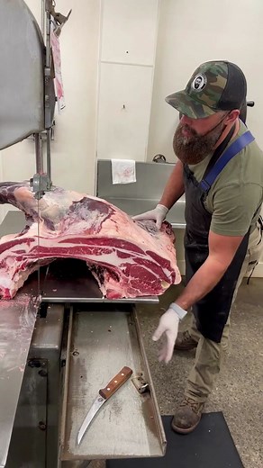 Breaking down the beef front 🔪 🐮 To learn where every cut comes from on the cow, watch our cow diagram video on our YouTube video. Find the link in our bio! #foryou #fyp #beef #butcher #butchering #thebeardedbutchers #cow #youtube #diy #educational #beefbrisket #steak