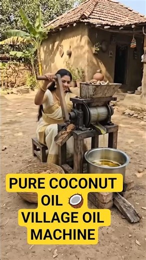 🥥 Coconut Oil Making Process | Pure Coconut Oil Extraction Machine | Village Life #shorts
