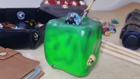 DND Dice Jail Gelatinous Cube, Dice Jail Prison, Time Out Gelatinous Cube, Punish Your Polyhedric Dice, D&D, Dungeon Master, Dungeons and Dragons.