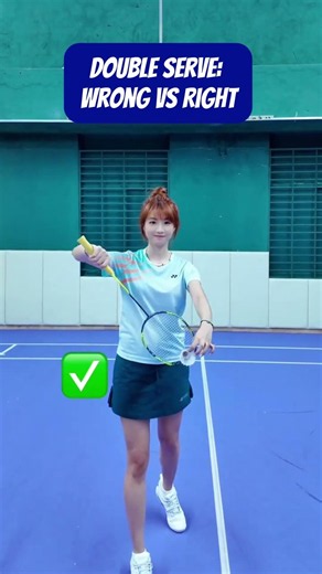 wrong vs right badminton double serve
