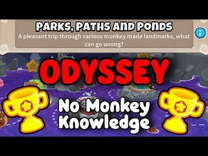 BTD6 Odyssey || Hard Mode Tutorial || No Monkey Knowledge || Parks, Paths and Ponds