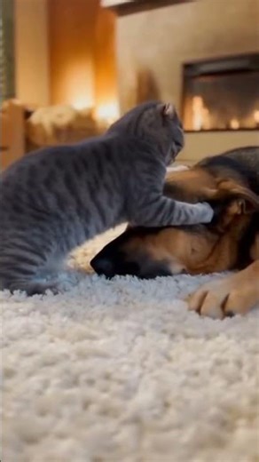 What if the cat slaps the dog so fast? 😼🐶⚡अगर बिल्ली इतनी快 में मारे तो?