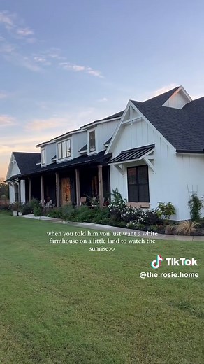 Farmhouse of my dreams 🫶🏻 don’t take this message the wrong way we both worked so hard for this for so long and even after a year of being here it still feels a dream. #makehomeyours #buildingahouse #homeinspiration #exteriordesign #farmhousehomes