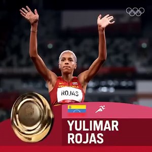 Yulimar Rojas breaks the WORLD RECORD to win triple jump!⁠ gold! ⁠⁠ The first Venezuelan woman to win gold - amazing!⁠⁠ ⁠⁠ @WorldAthletics #StrongerTogether #Tokyo2020 | Olympics