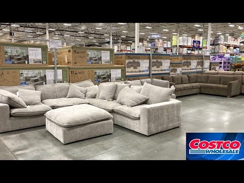 COSTCO FURNITURE SOFAS ARMCHAIRS BEDS TABLES CABINETS DECOR SHOP WITH ME SHOPPING STORE WALK THROUGH