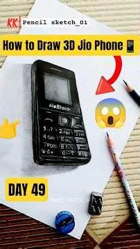 So Realistic! 😱Jio Phone 📲 Drawing | Day 49/365 days Drawing Challenge #HowToDraw #shorts #drawing