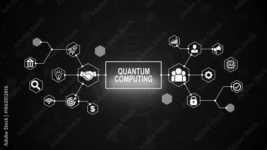 Quantum Computing Technology and Advanced Physics Diagram for Next Generation Information Processing