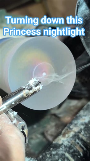 Princess Night Light is back on the lathe — time to finish turning and get this one polished up ✨