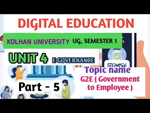 Digital education | Unit 4 part 5 | G2E ( Government to Employee )
