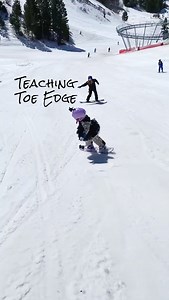 Toe edge when learning to snowboard is usually the most difficult to learn. Most snowboarders when starting out learn heel edge first as that’s easier to learn back against the slope of the mountain and look forward to where you are going. Toe edge is, you guessed it, the exact opposite. There are numerous different techniques and phrases we used to teach our little Cashy (who’s almost 8 years old now) how to be comfortable on her toe edge. This just focuses on one and that’s “Toes down heels up