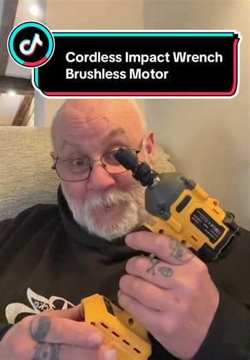 Cordless Impact Wrench, Brushless Power Impact Gun Compatible with Dewalt 20V Battery, 3200RPM Electric Wrench, Max Torque 320N.m with 4 Sockets, 12PCS Screwdriver Bits, for Car Home(Battery NOT Included) #impactwrench #tool #drill #impactgun ##tiktokmademebuyit