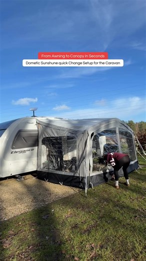 Touring with Riva on Instagram: "From full awning… to open canopy in seconds 🙌🚐 The Dometic Sunshine quick-change setup is honestly a game changer for caravanning. Zip the panels off, let the sunshine in, and completely change the vibe of your pitch in no time at all. Perfect for those “the weather’s turned!” moments or when you just want that open, airy feel without packing everything away. ✨ Bonus for you… Use code SUNSHINE at @purelyoutdoors ⛺️ ✔️ Order the Dometic Sunshine canopy on its ow